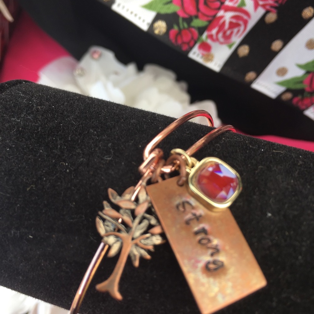 “Strong” hand stamped bracelet